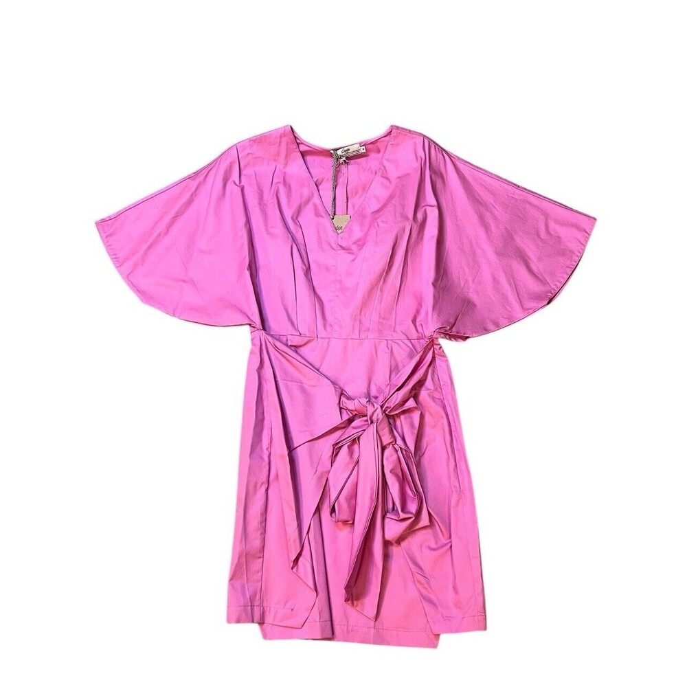 Devotion Twins Hiliadou Dress Womens Medium Violet Pink Flutter Sleeve Mini